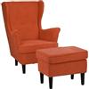 Totò Piccinni Set Poltrona e Pouf LILIBET classica comoda con braccioli e schienale alto per un massimo Relax (Set Poltrona con Pouf, Arancione)