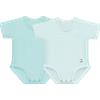 COLPHARMA SRL JB 0-36 Body neonato cotone biologico mezze maniche bipack verde acqua + righe verde acqua