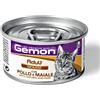 MONGE GEMON UMIDO GATTO ADULTO 85 G MOUSSE RICCO IN POLLO E MAIALE LATTINA