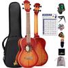 Winzz Ukulele Tenore 26 Pollici per Adulti Principianti, Kit Starter in Mogano, Set di Regali Unico, Design Unico (Corde di Carbonio, Sunburst Opaco)