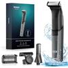 kensen Rasoio Elettrico Corpo Uomo Impermeabile Rasoio Corpo Uomo 2 In 1 Depilatore Intimo Wet&Dry Tagliapeli con Pettini Regolabili 1-10mm per Arti & Torso & Dalla Vita in Giù 100 Minuti di Autonomia