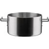 Alessi Convivio DC101/24 - Casseruola a Due Manici in Trilamina di Design, Adatta a Induzione, in Acciaio Inossidabile e PVD con Fondo in Acciaio Magnetico, 24 cm, Satinata