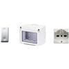GEWISS - DY01004 Contenitore per apparecchi 27 Combi protetto 3 Posti grigio RAL 7035 IP55 con Nr. 1 Presa Schuko bianca, Nr. 1 Interruttore bianco