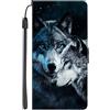 EuoDuo Compatibile con Samsung Galaxy A20e Portafoglio Cover con Disegni Custodia Flip Libro in PU Pelle Magnetica TPU Bumper Caso Completa Protettiva - Coppia di lupi