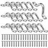 AISHOW 20 Pezzi M5 Cinghie a Occhiello in Acciaio Inox 304 Kayak Deck Loops Pad Eye Straps Gancio a Soffitto in Acciaio Inossidabile per Appendere Gancio Fisso con 40 Viti