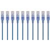 Monoprice Cavo patch Ethernet Cat6A UTP, 30 AWG, 10 G, in puro rame nudo, antigroviglio, RJ45, serie SlimRun, 0,6 m, blu, confezione da 10