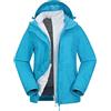 Mountain Warehouse Giacca Thunderstorm 3 in 1 da Donna - Esterno Impermeabile, Caratteristiche Regolabili, Interno in Pile Rimovibile -per attività all'aperto, Invernale Blu 44