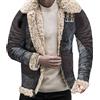 Fulidngzg Giacca Aviatore Uomo Vintage Pelliccia Bomber Giubbotto Montone Giubbotto Lana Casual Caldo Slim Fit Giacca Aviatore Offerta Elegante Giacca Invernale Taglie Forti Imbottito Cappotto
