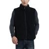 vokkrv Gilet Uomo Teddy fleece Invernale Colletto in Piedi con Zip Intera Lana Leggero Morbido Termica Smanicata Softshell Cardigan Giacche in Pile All'aperto Panciotto Tinta unita Taglie forti Nera Bianca