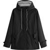 Generico Giubbino Autunnale Donna Sweatshirt Pullover Maniche Lunga Leggero e Comodo Cappotto Donna Lungo Giubbino Donna Autunnale Invernale (Black, M)