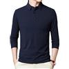 Hinewsa Polo Uomo Cotone Manica Lunga Polo Shirt Maschio Classico Colori Solidi Slim Fit Tee Shirt Uomini Oversize Abbigliamento, blu navy, L