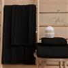 PETTI Artigiani Italiani - Asciugamani Bagno in 100% Spugna di Cotone, Set Asciugamani 1+1, 2 Pezzi 1 Asciugamano Viso e 1 Asciugamano Mani, Asciugamani Nero