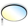 BRILONER - Lampada da soffitto a LED con telecomando, da bianco caldo a bianco freddo, dimmerabile, 49 x 9,5 cm, nero