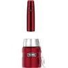 Thermos Leggero e Compatto Bottiglia, Acciaio Inossidabile, Cranberry Red Polished, 1,00 l + Thermos Speisegefäß Stainless King Edelstahl Lackiert Cranberry 0, 47 L