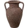 DRW Vaso da tavolo con manici in ceramica marrone sabbia 24x24x30cm