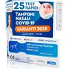 Eurocali 25x Tamponi COVID 19 - Test Nuove Varianti 2025 - Tamponi Rapidi Nasali Certificati per Uso Domestico, Risultato Rapido