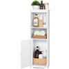 UTOKON Mobile da Bagno, Mobiletto Bagno Salvaspaziocon, con 1 anta e 3 Regolabile, mobiletto da bagno autoportante, Credenza Multiuso Bianco per Cucina Soggiorno Corridoio