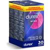 Durex Sync, Preservativi Ritardanti per Lui e con Rilievi e Nervature per Lei, 10 Profilattici con Lubrificante a Lunga Durata