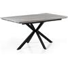 Brigros WeHome - Tavolo Da Pranzo Allungabile In Legno Mdf, Tavolo Gambe Incrociate In Metallo, Tavolo In Legno Dimensioni (LXPXA): 150-190x90x76h cm (Grigio scuro)