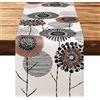 Weldomcor Runner da tavola lavabile, 32 x 120 cm, motivo piante floreali, runner da tavolo, moderno, primavera, estate, decorazione vintage, per sala da pranzo, cucina, fattoria, matrimonio,