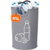 Lifewit 85L Raccoglitore di Bottiglie, Pattumiera Differenziata per Carta Straccia Bottiglie di Plastica e Vetro, Raccolta Differenziata con Manico in Alluminio, Contenitore Pattumiera Cucina, Grigio