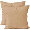 Encasa XO Encasa Set di 2 federe per cuscini in cotone I 18x18 in (45x45 cm) - Light Beige I Senza inserto I Tinta unita Square Federe I Lavabili in lavatrice | Solo per uso interno