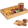 YYTECH Vassoio Da Portata In Bambù Con Manici,Vassoio In Legno Da Cucina Vassoio Rettangolare Piatto Da Colazione,Perfetto per Servire Cibo, Colazione a Letto, Tè, Caffè(30x20x4 cm)