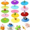Guidre 14 Pezzi Copri Tazza Silicone Alimentari, Riutilizzabili Coperchi per Tazze in Vetro di Silicone, Coperchi per Tazze Anti Polvere per Caffè Boccale di Birra Bicchieri Casa all'Aperto