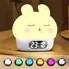 Cuteefun Sveglia da Comodino con Luce, Lampada Papera per Bambini, Sveglia Digitale Ricaricabile, Doppio Allarme, Snooze, 9 Modalità di Colore, Luce Notturna con Sensore Tattile per Decorazione