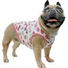 iChoue T-shirt in 100% cotone traspirante con bulldog inglese, per Halloween, vestiti carini per cani di taglia media e grande, canottiere Terrier, Pitbull, ciliegia, taglia XL