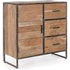 Credenza ELMER in legno di acacia e acciaio, 90x40x90 cm