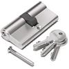 Bwintech 85mm (40/45) Serratura a Cilindro Euro in Nichel Satinato, Serratura a Cilindro per Porta, Chiave/Chiave con 3 Chiavi Standard, Alta Sicurezza per Porte in Legno