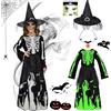 HUIKUANGEU Costume da Strega Bambina, Vestito Halloween, Cosplay