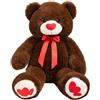 BEJOY Orsacchiotto gigante da 91 cm in peluche con cuore rosso per fidanzata e bambini per San Valentino, 91,4 cm marrone