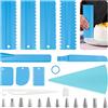 Prebarfun 23 Pezzi Raschietti per Torta Set, 9 Pezzi Raschietto per Torte, Kit Pasticceria Accessori Professionale con 12 Beccucci Sac a Poche, 1 sac a Poche Riutilizzabile, 1 Convertitore