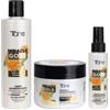 Tahe Shampoo anti-crespo, maschera spessa + crema per capelli Miracle Gold