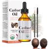 Generico Olio di Ricino puro Pressato a Freddo, Ricino Nero Giamaicano per Ciglia e Capelli, Infuso con Biotina,Nutrire,per Cuoio Capelluto Secco,Doppie Punte 60ML (1 Articolo Olio di Ricino per Ciglia)