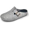 JOMIX Pantofole Uomo Invernali Feltro con Fibbia Ciabatte Ortopediche Anziani Calde Comode Plantare Morbido Estraibile Ergonomiche da Casa Pantofole Elegante da Interno ed Esterno MU2414 Grigio 46