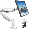 HUANUO Supporto Monitor Bianco per Schermi da 13 a 32 Pollici, Braccio Regolabile con Molla a Gas per Monitor Fino a 9 kg, Compatibile con Attacco VESA 75 & 100 mm