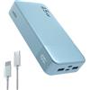 NOBIS Power Bank 20000mAh Powerbank 45 W Fast Charging Caricatore Portatile USB C In & Out, 4 Ports Portable Charger with LED Digital Display, Compatible with Phone 17 S25 (Blu)