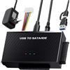 Lieberwell Adattatore USB 3.1 a SATA e Adattatore IDE, Convertitore Universale USB per Hard Disk SATA da 2,5 e 3,5 Pollici e IDE HDD/SSD, Compatibile con Windows/Linux/Mac OS con Alimentatore di Rete da 12V