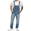 989Zé ENZO Mens Denim Blu Salopette Lavoro Moda Salopette Casual Jeans 30 - 50 Taglie Vita, Blu, 30W x 32L
