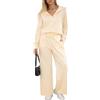 RITOSTA Tuta Donna Autunnale Invernale Completa Sportiva Due Pezzi Completo Elegante Tracksuit Pantaloni Larghi e Felpa con Zip a Maniche Lunghe Casual Completi Tute per Jogging (Albicocca,XXL)