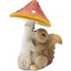 HEITMANN DECO - Statuetta di fungo in ceramica con scoiattolo, marrone/rosso/bianco, circa 13 cm