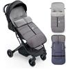 Interbaby Sacco Passeggino Invernale Universale Interbaby | Copri Passeggino Universale Morbida | Sacco Termico per Ovetto Rimovibile, Doppia Apertura, Facile da Lavare, Materiali Anallergici, Grigio