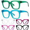Eyekepper 6 Paia Senza Metallo Senza Viti Cerniere a Molla Occhiali da Lettura Donna Lettori Oversize Eleganti +3.25