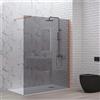 Karag Parete Walkin H200cm Cristallo Fumè 8mm Anticalcare Profili Rose Gold