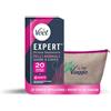 Veet Strisce Depilatorie Corpo e Gambe Expert 20 Pelli Normali + Pochette da viaggio