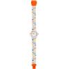 HIP HOP Orologio BAMBINO KIDS FUN quadrante MONO-COLORE BIANCO movimento SOLO TEMPO - 3H QUARZO e CINTURINO SILICONE CON TESSUTO MULTICOLORE HWU1159