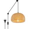B·LED BARCELONA LED Lampada a sospensione in vimini Yonna con cavo e spina